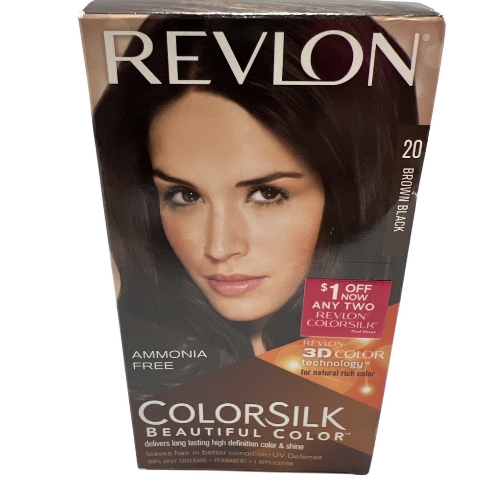 Revlon Colorsilk 20 Brown Black Ammonia Free UV Defense 1 Box Sealed
